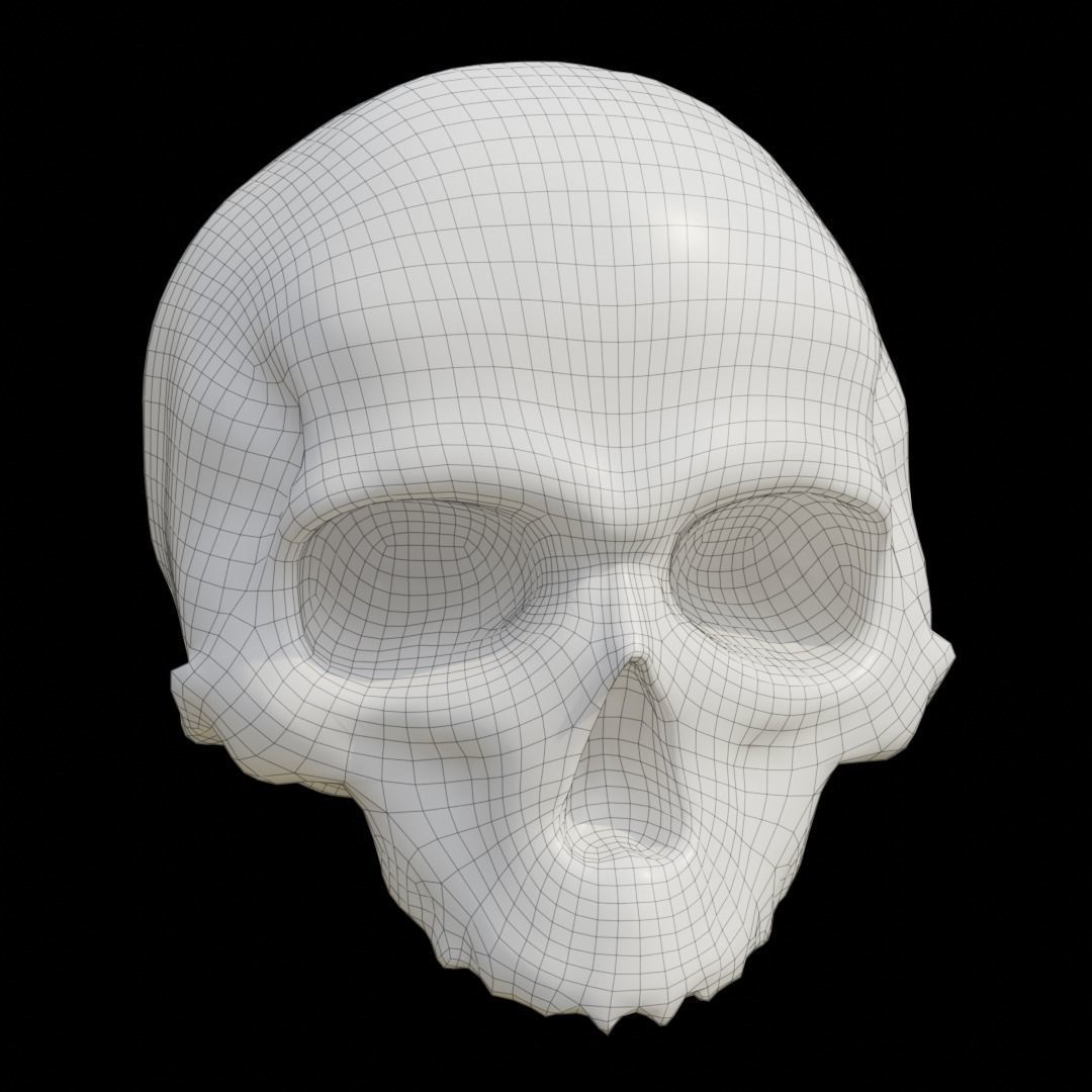 Skull Low-poly 3D model_5