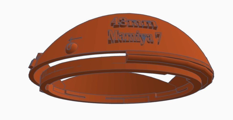 Mamiya 7 and 7II 43mm and 50mm lens hood 3D model_1