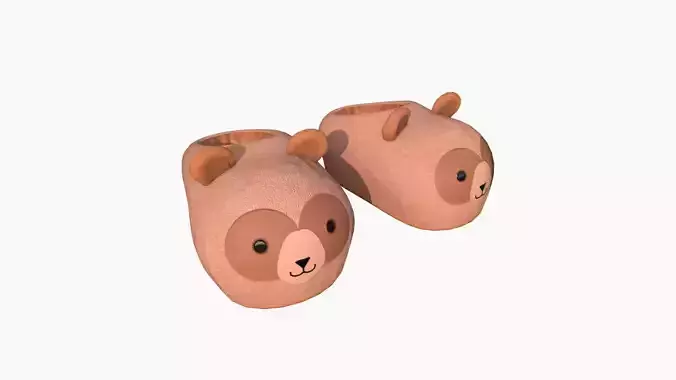 Slippers A02 Grizzly Bear- Costume Character Design Low-poly 3D model