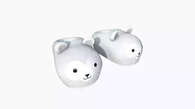 Slippers A04 White Bear- Costume Character Design Low-poly 3D model