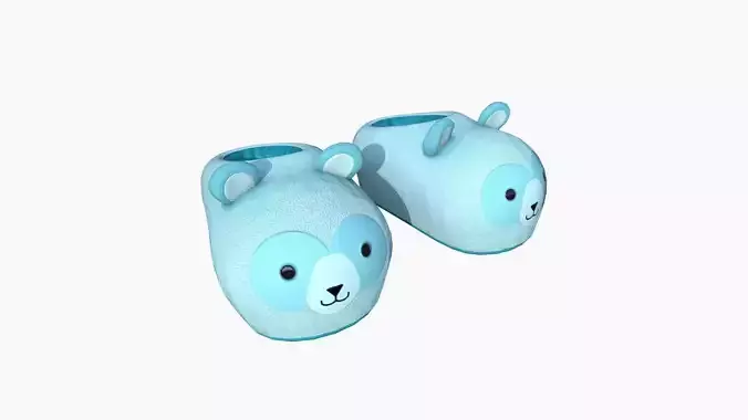 Slippers A06 Blue Bear- Costume Character Design Low-poly 3D model
