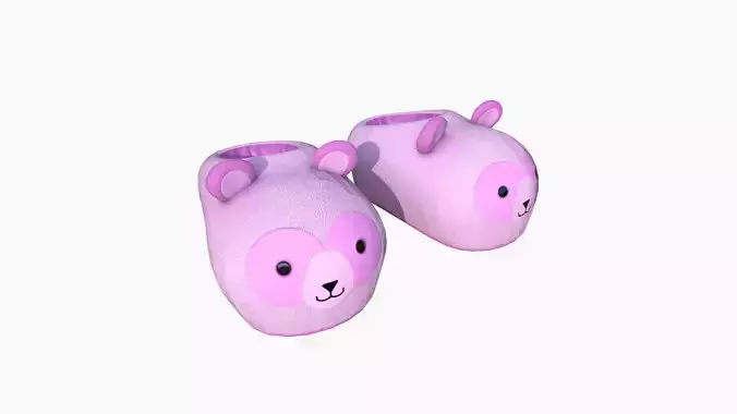 Slippers A08 Pink Bear- Costume Character Design Low-poly 3D model