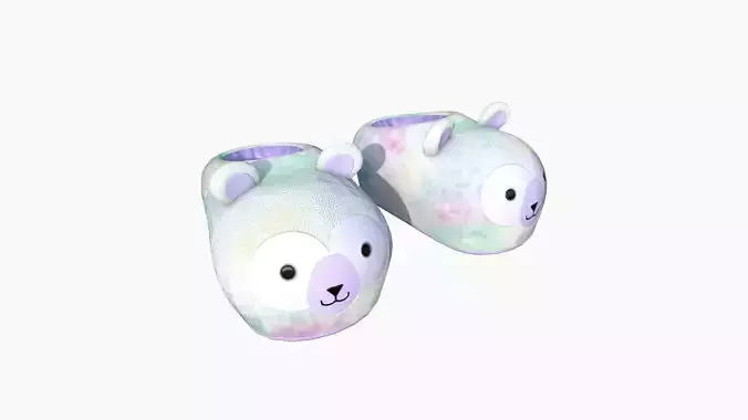 Slippers A10 Colored Bear- Costume Character Design Low-poly 3D model
