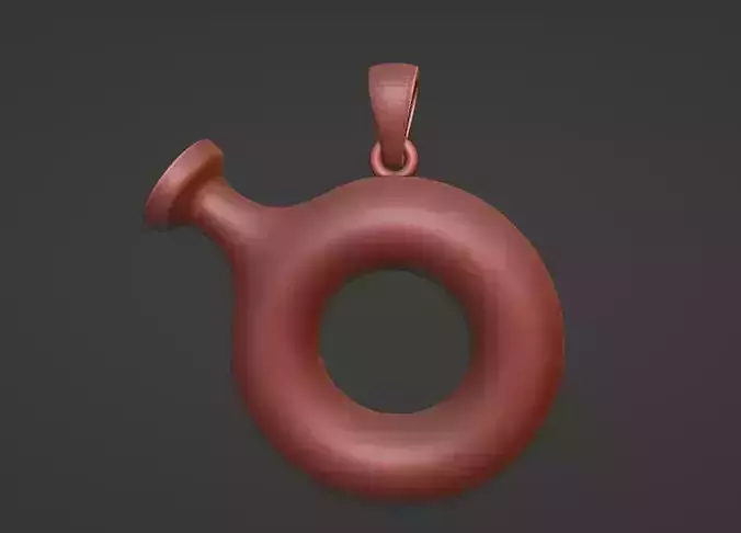 ancient ceramic donut bottle ring jug pendant  3D print model