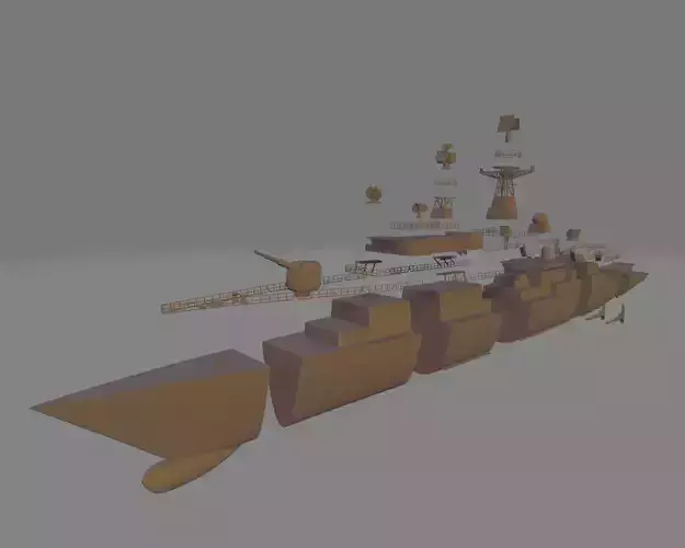 Russian battleship RF yaroslav mudry 3D print model