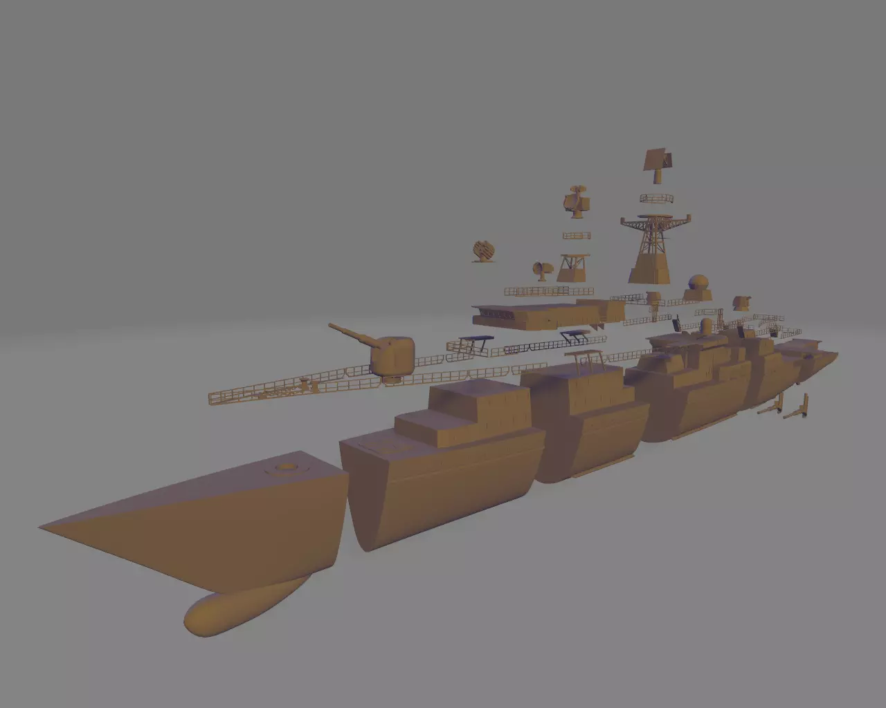 Russian battleship RF yaroslav mudry 3D print model