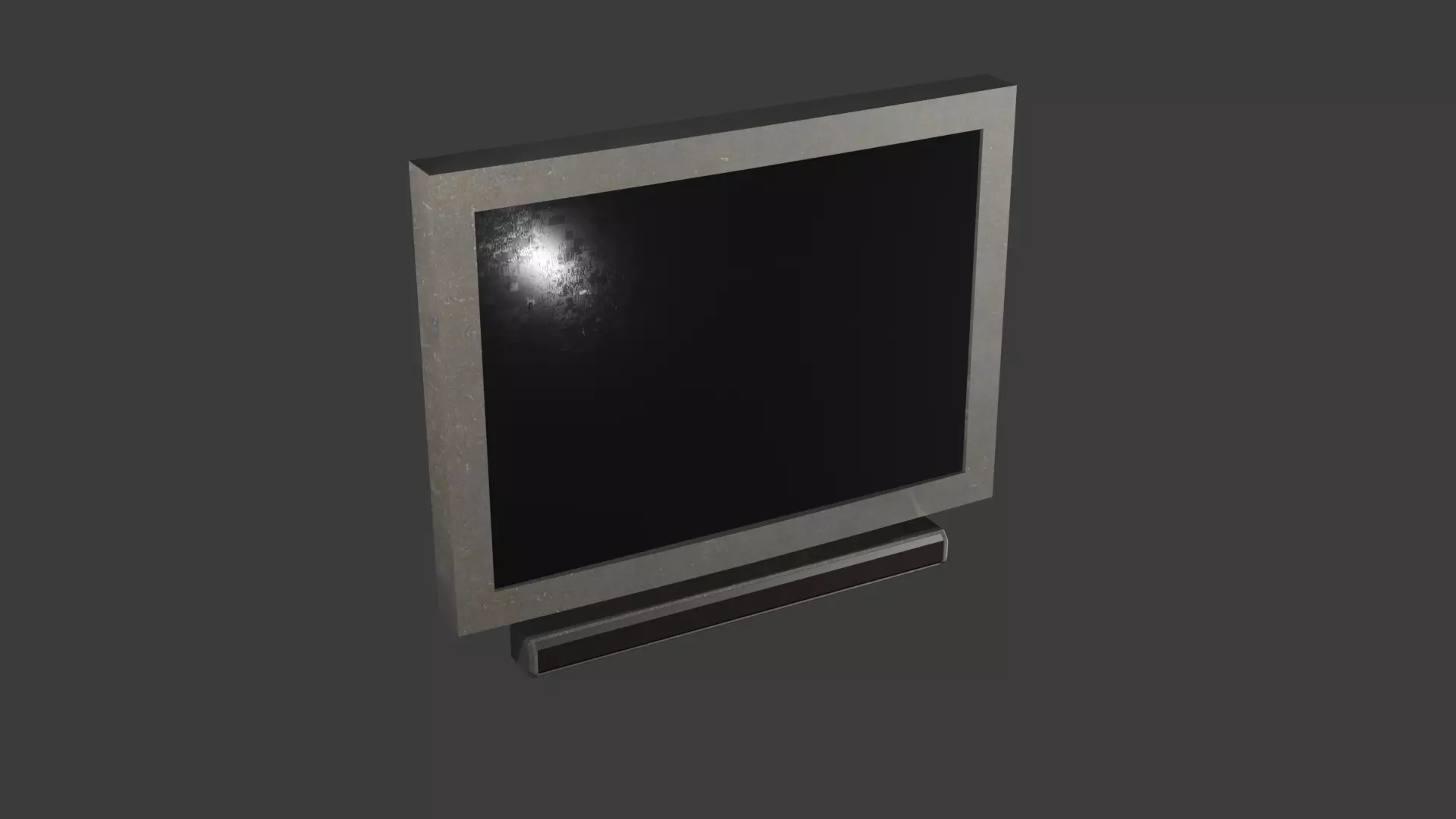 Wall Mounted Television TV with Sound bar Free low-poly 3D model