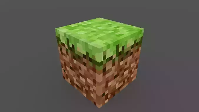 MineCraft grass block 3D model Low-poly 3D model