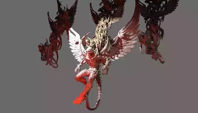 Dantes Inferno Dark seraphim flying  3D model