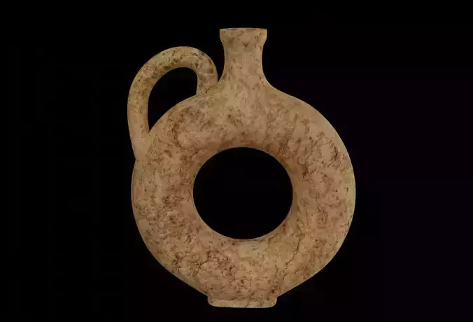 ancient pottery ceramic donut bottle ring jug