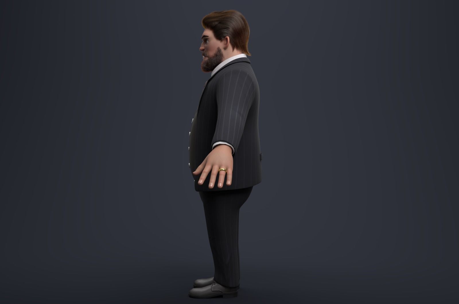 Uncle cartoon beard 3D model_3
