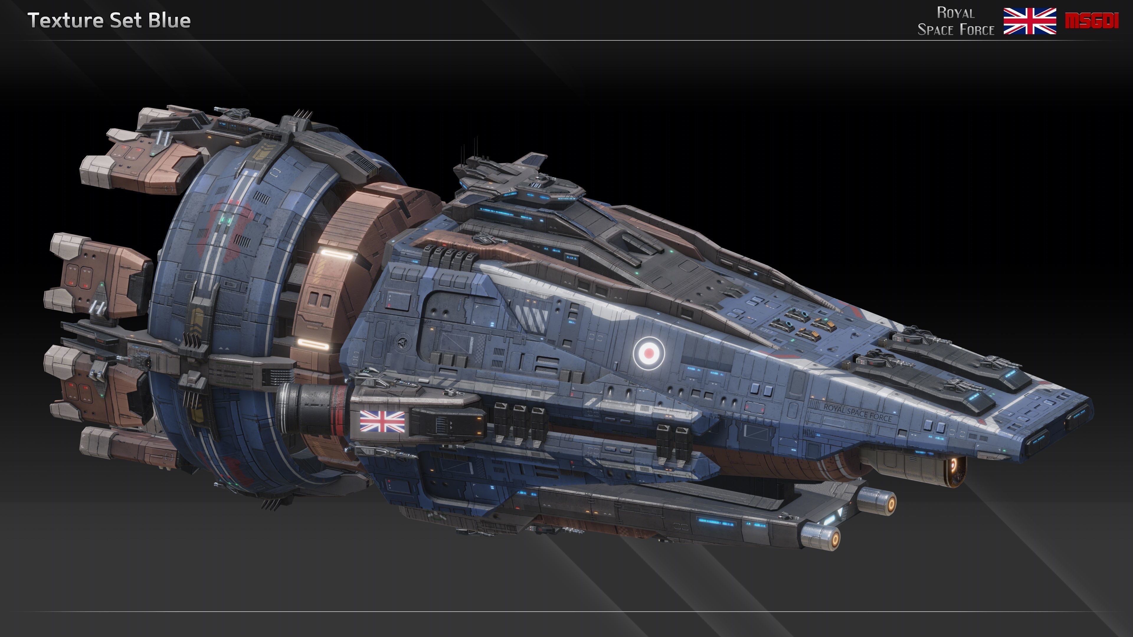 RSF Spaceship Victory Class Battleship Low-poly 3D model_9