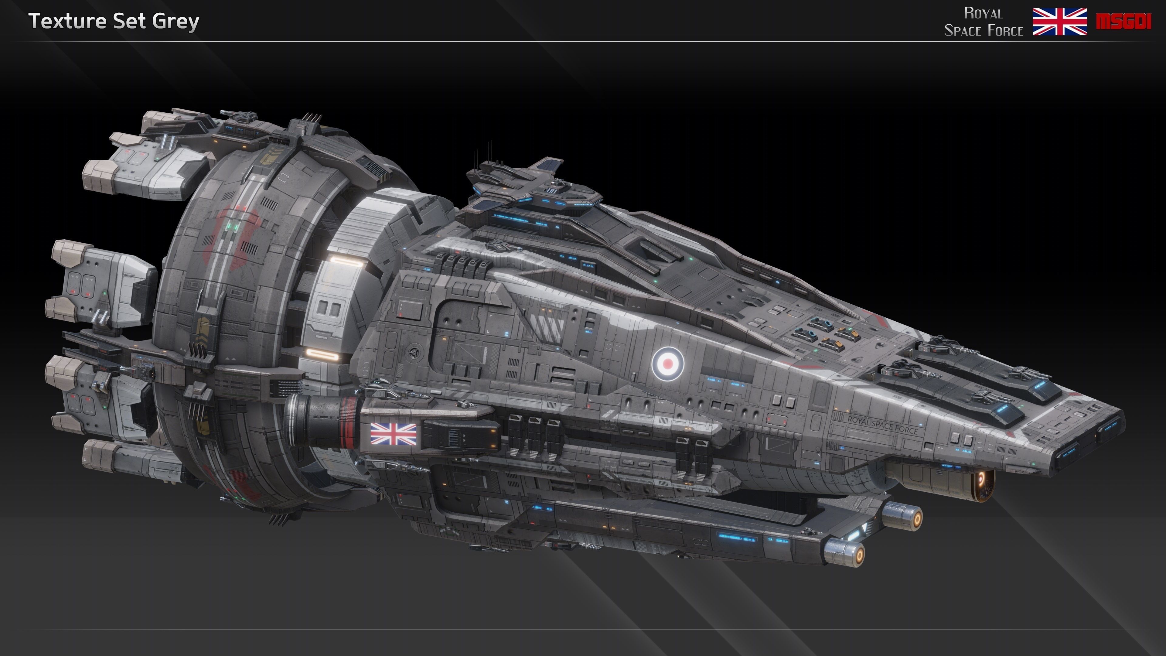 RSF Spaceship Victory Class Battleship Low-poly 3D model_11