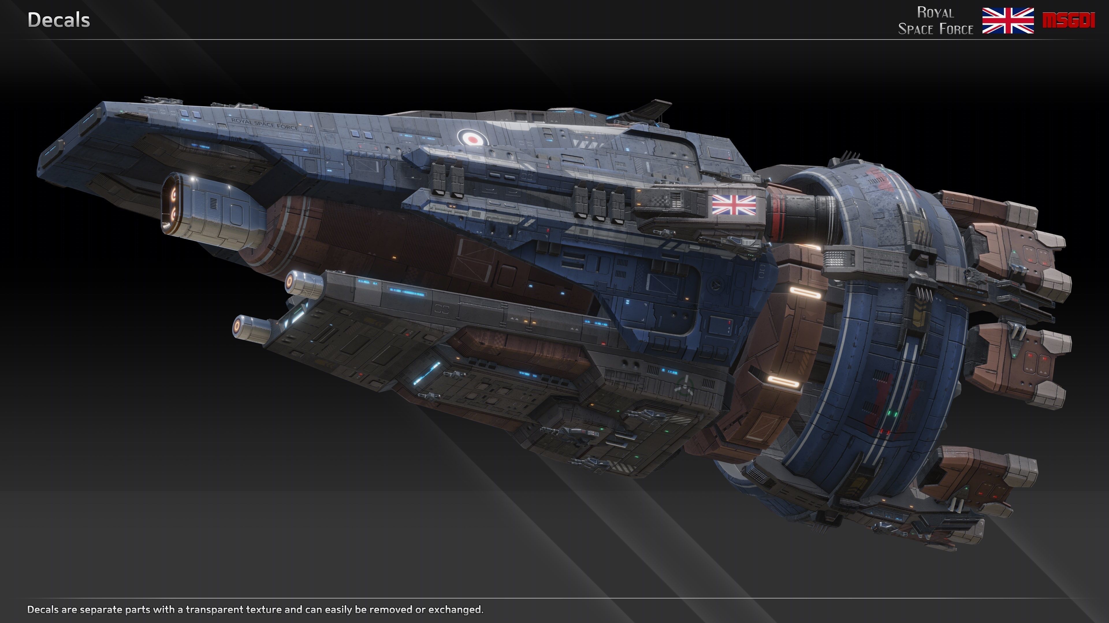 RSF Spaceship Victory Class Battleship Low-poly 3D model_7