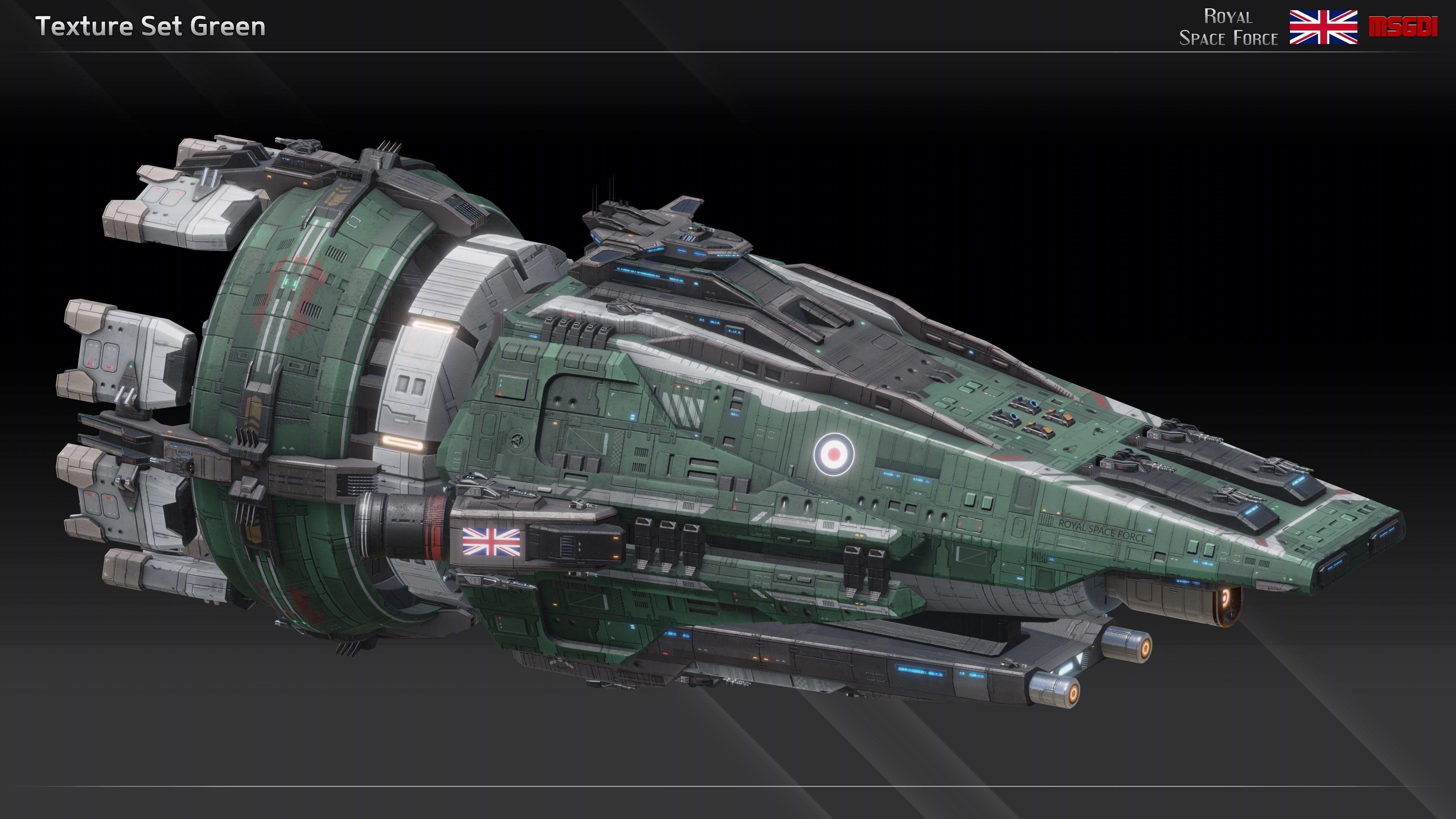 RSF Spaceship Victory Class Battleship Low-poly 3D model_10