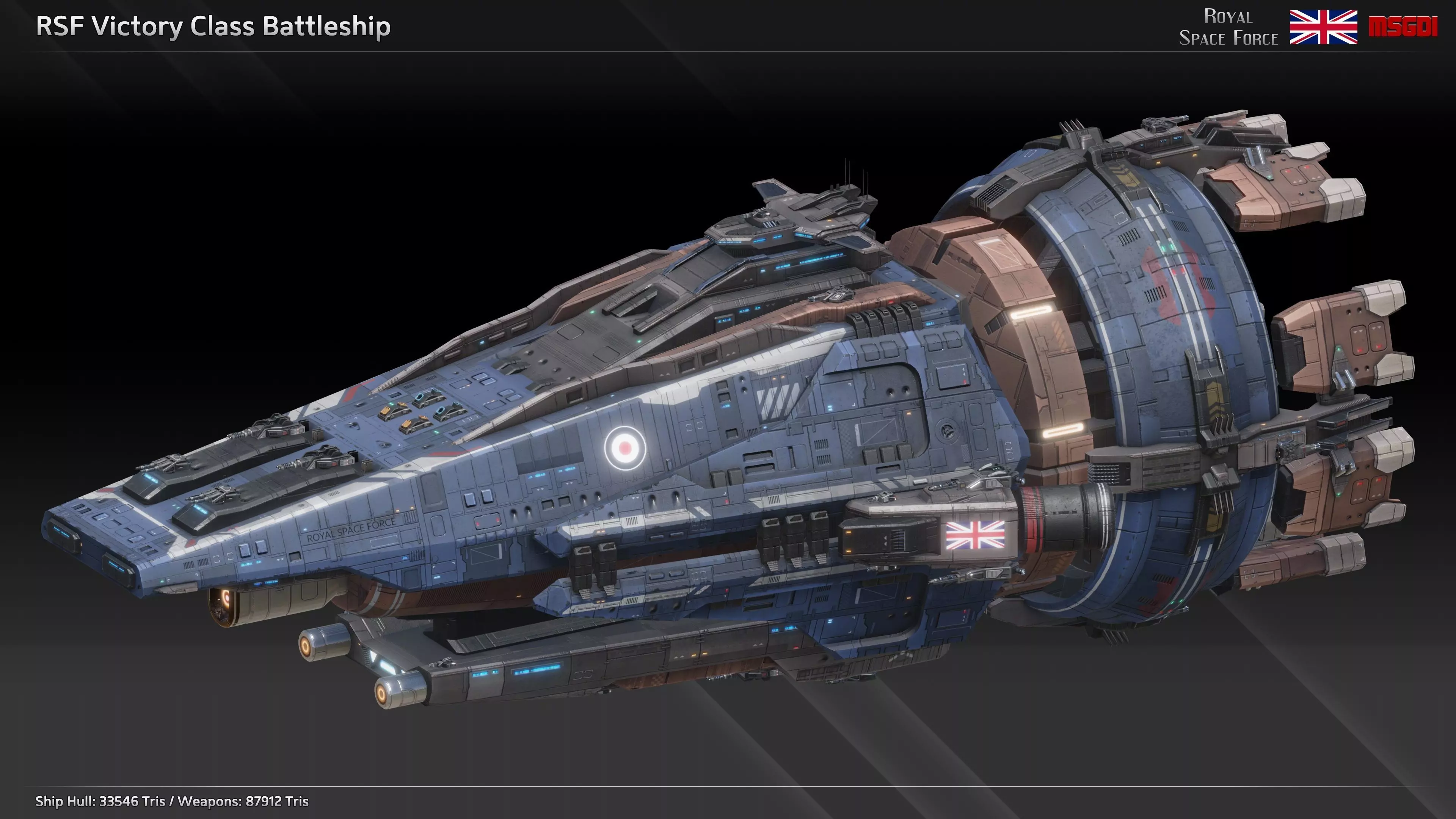 RSF Spaceship Victory Class Battleship Low-poly 3D model_0