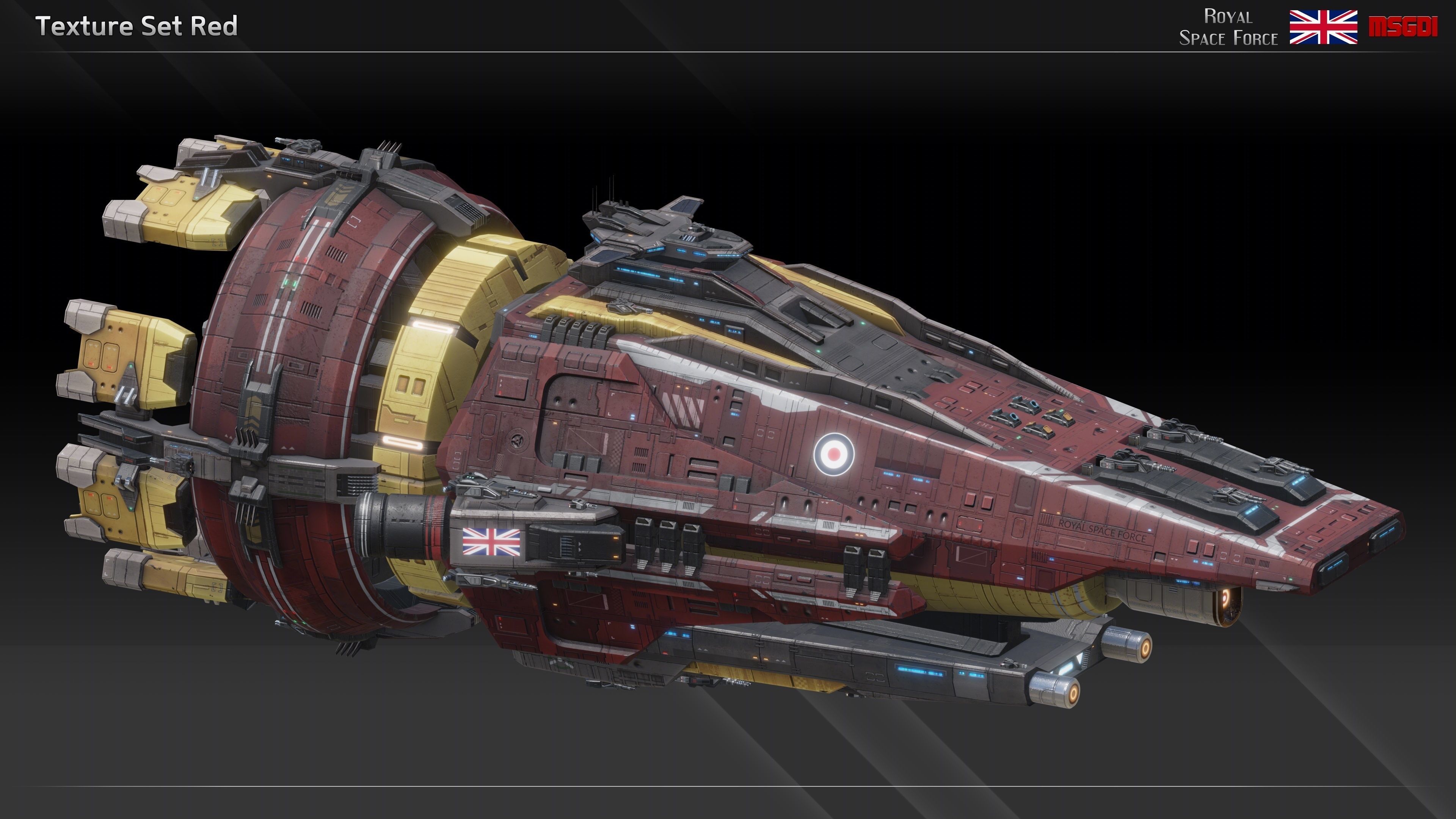 RSF Spaceship Victory Class Battleship Low-poly 3D model_12