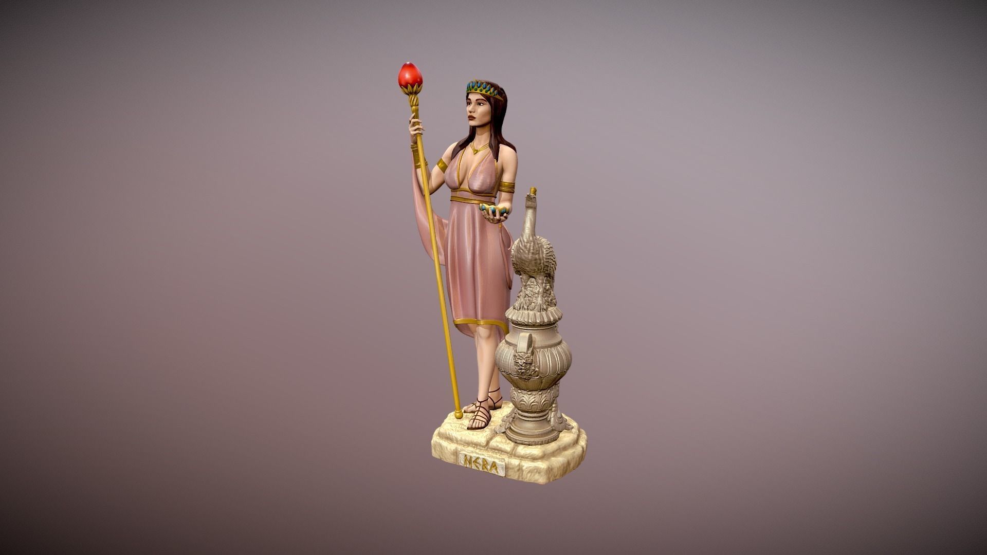Hera Goddess statue for 3d print 3D print model_4