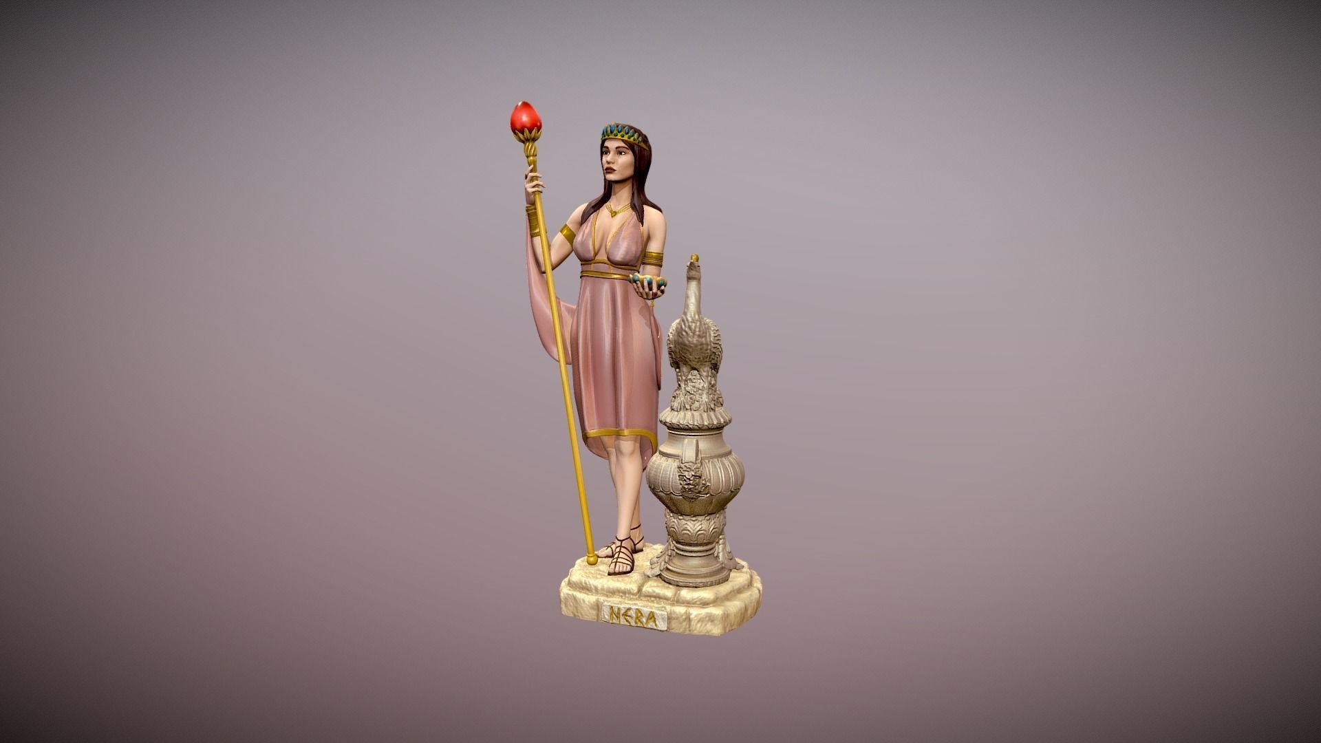 Hera Goddess statue for 3d print 3D print model_7