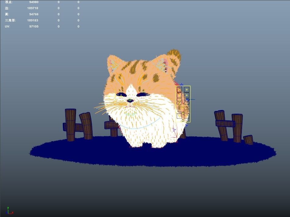 Cartoon cute fat cat 3D model_8