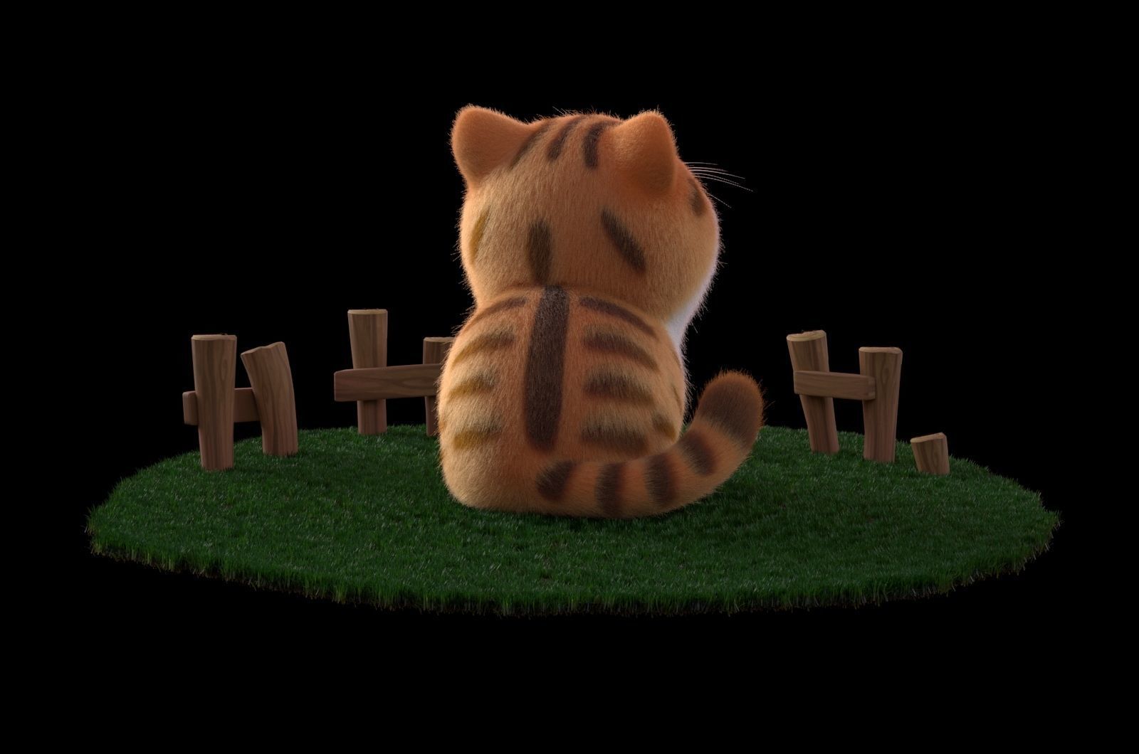 Cartoon cute fat cat 3D model_3
