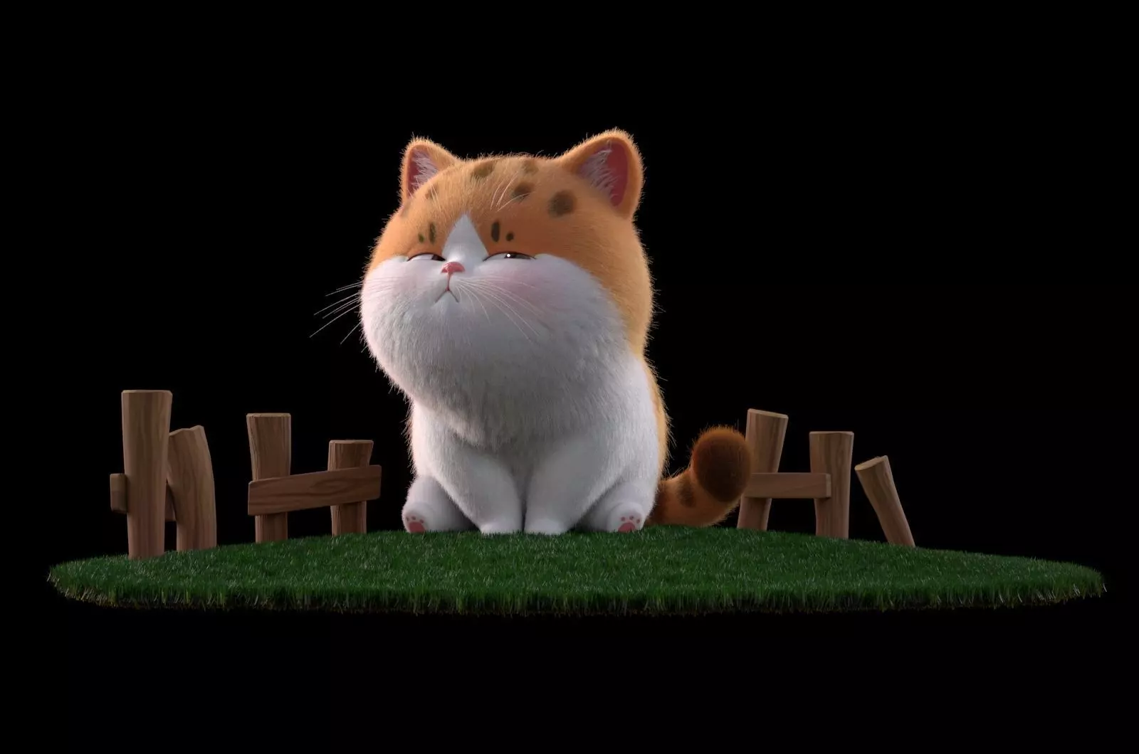 Cartoon cute fat cat 3D model_0