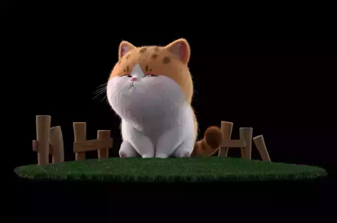 Cartoon cute fat cat