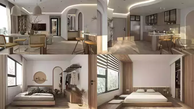 Living Kitchen Bedroom - Apartment of Mr C - Titan6 - Max 2021