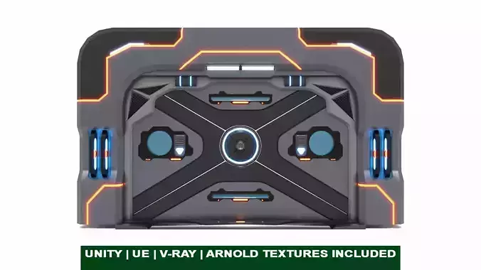 Sci-Fi Door 01 All PBR Unity UE Textures Low-poly 3D model