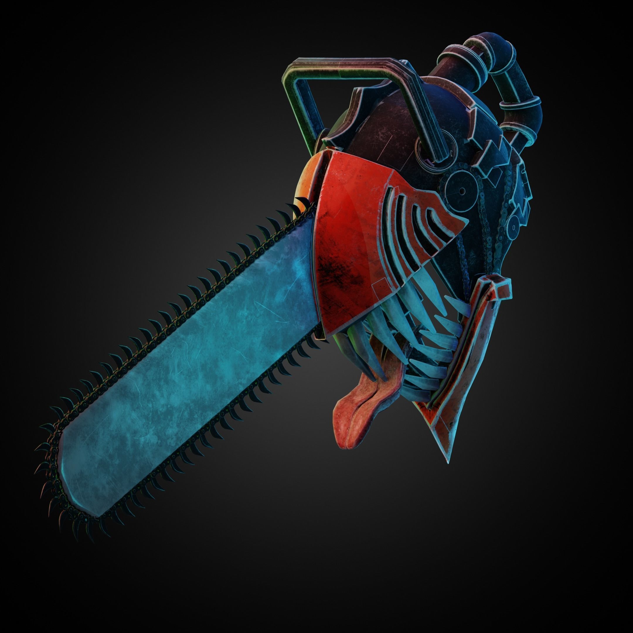 Chainsaw Man Helmet for Cosplay 3D print model_15