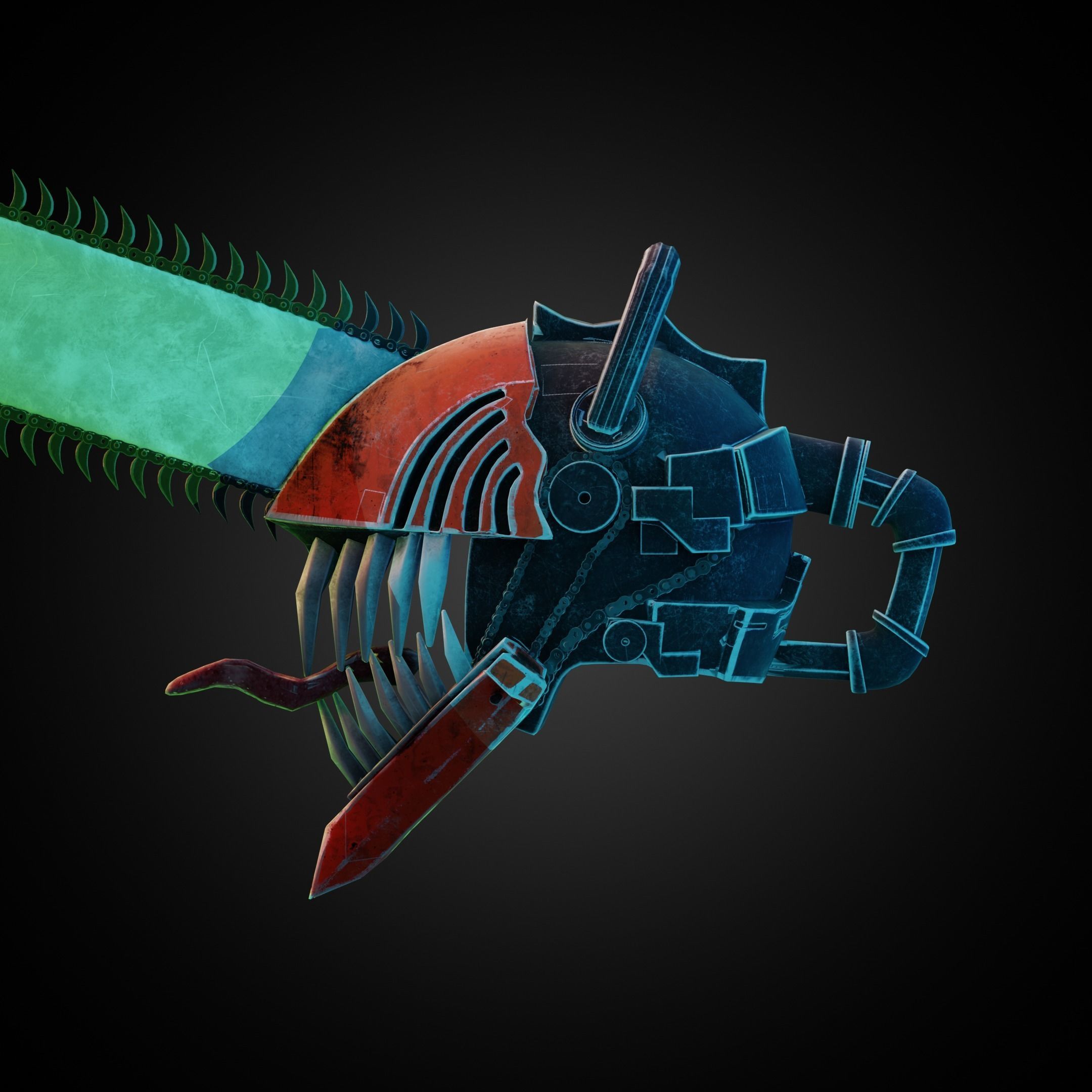 Chainsaw Man Helmet for Cosplay 3D print model_3