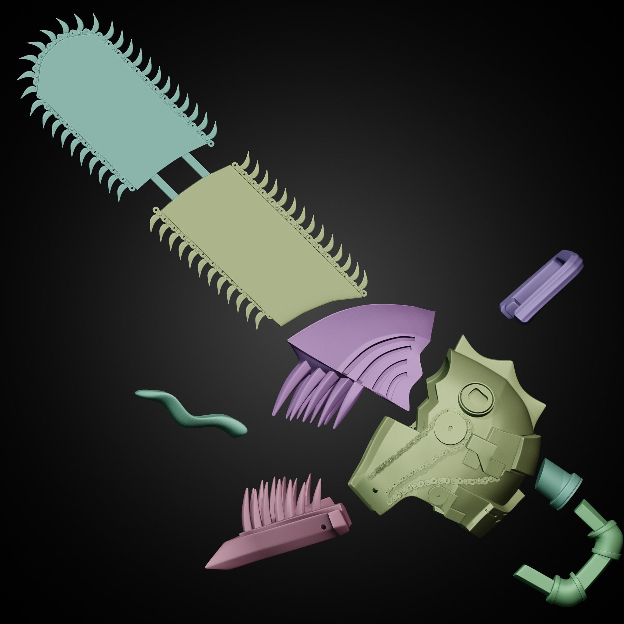 Chainsaw Man Helmet for Cosplay 3D print model_25