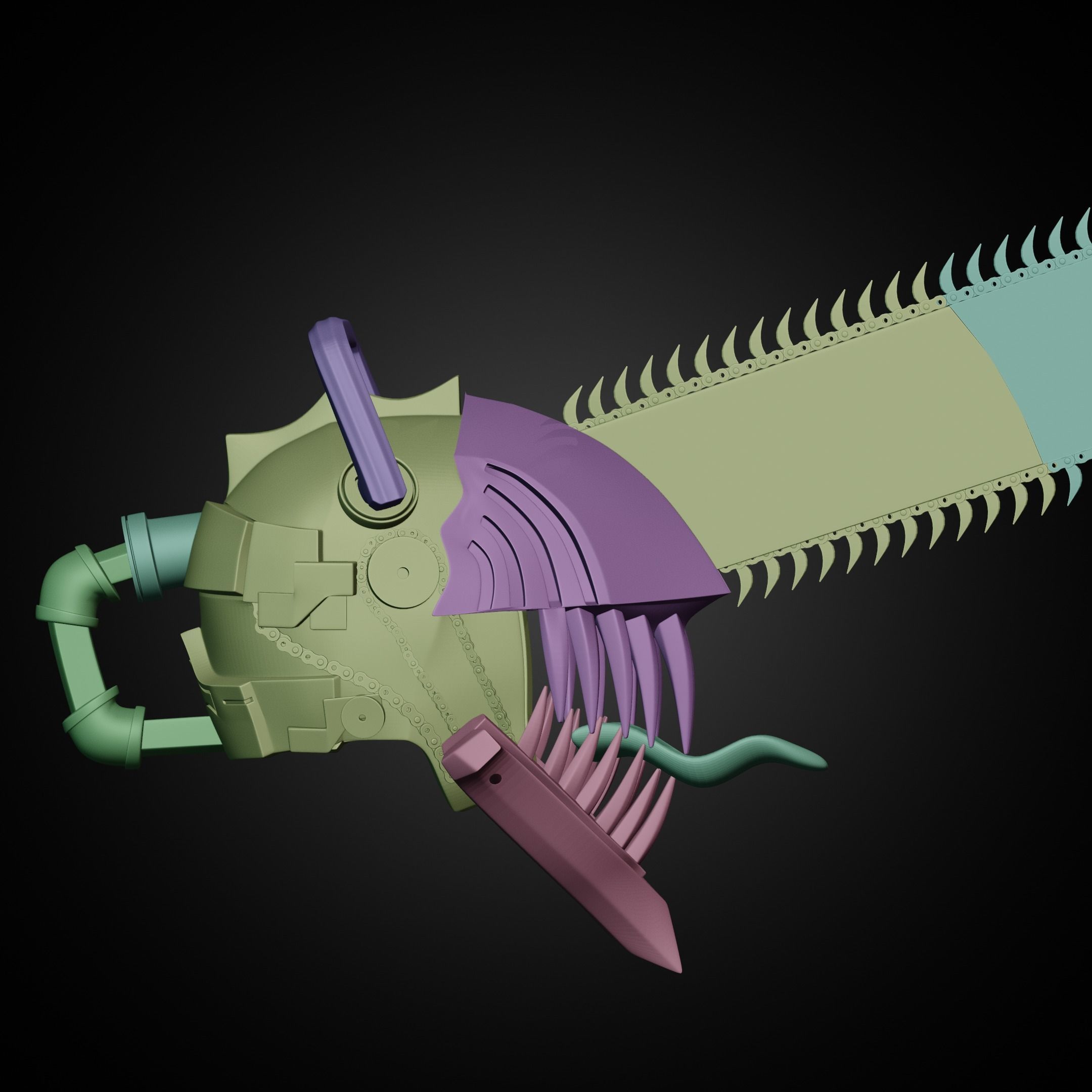 Chainsaw Man Helmet for Cosplay 3D print model_22