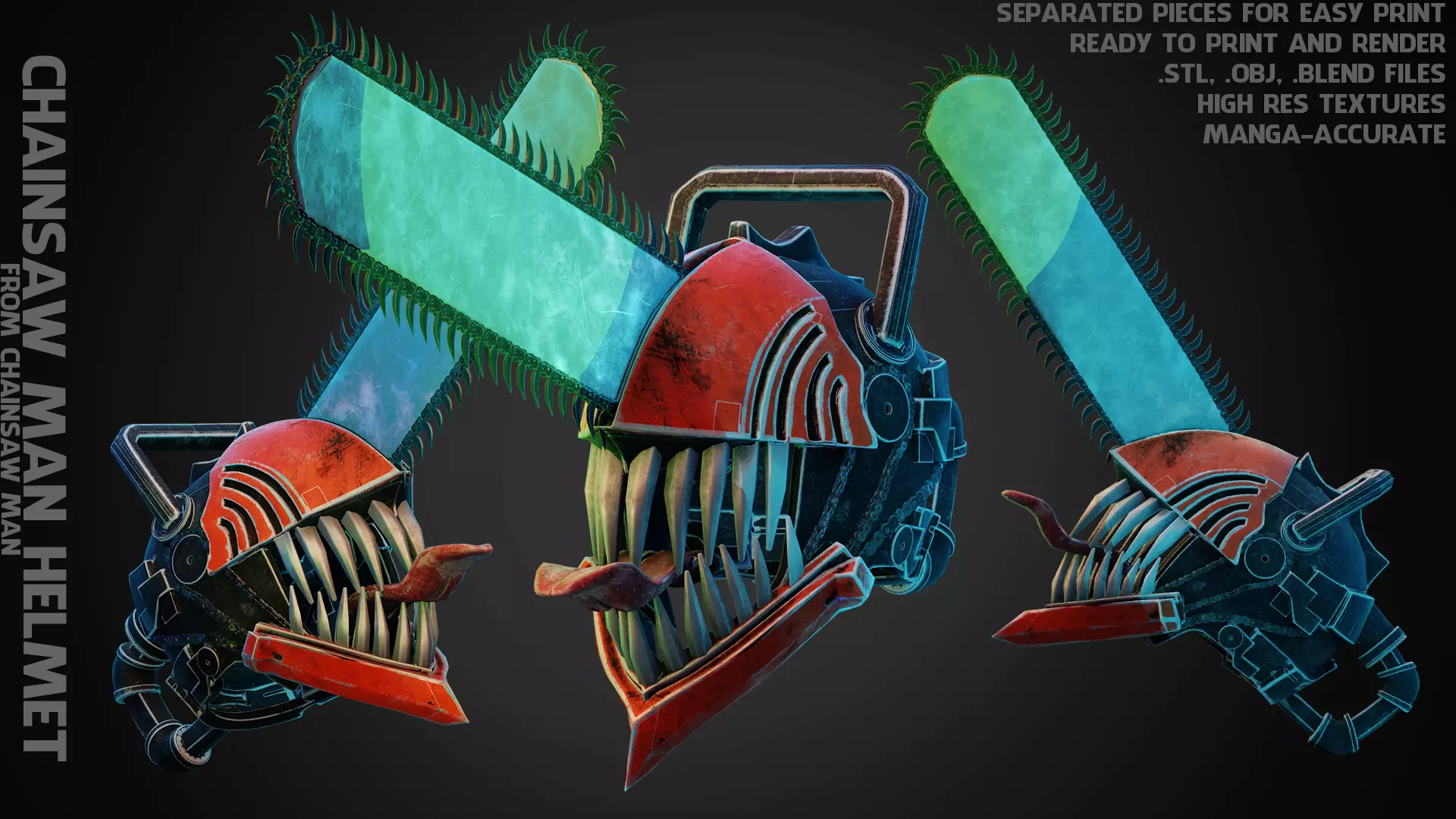 Chainsaw Man Helmet for Cosplay 3D print model_0