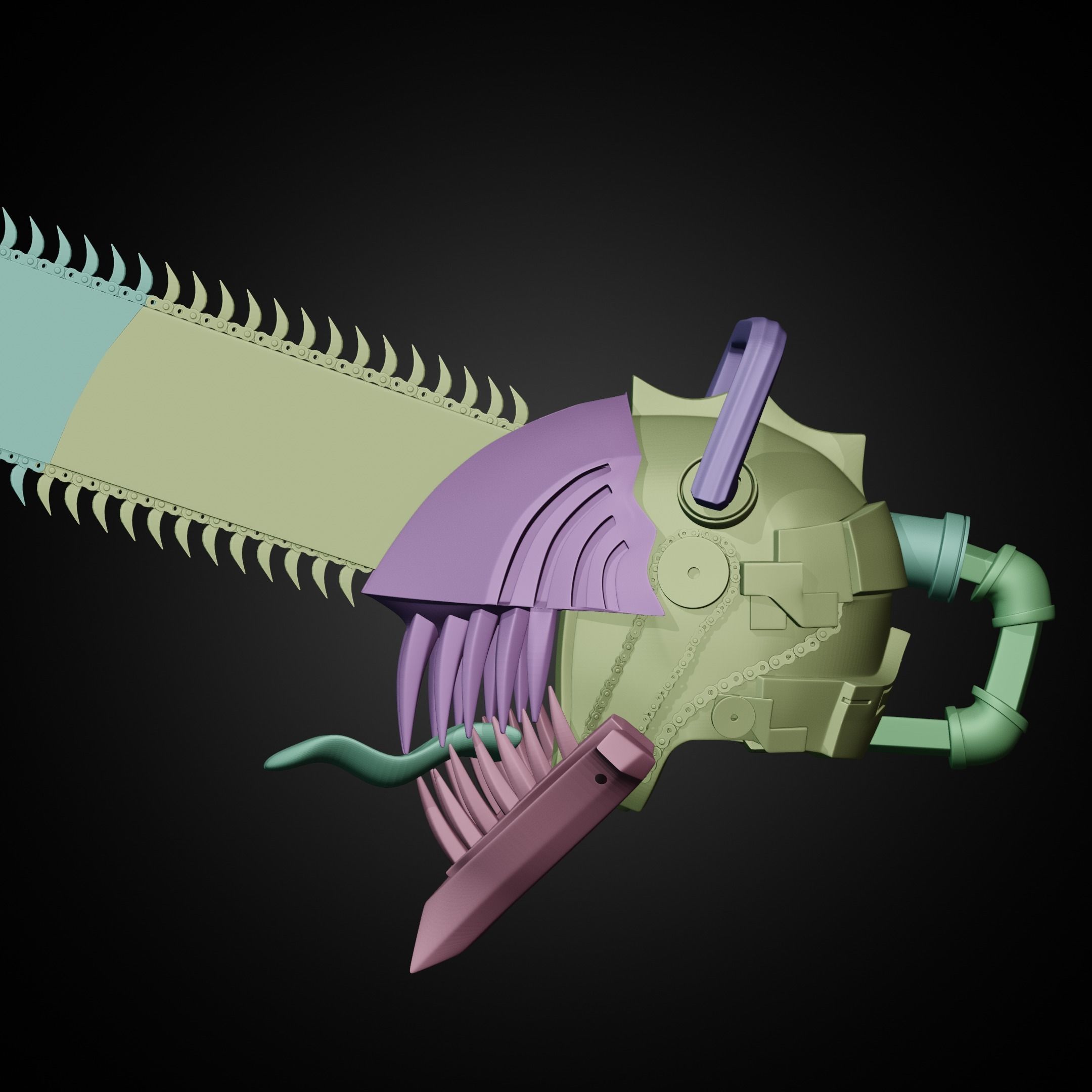 Chainsaw Man Helmet for Cosplay 3D print model_18