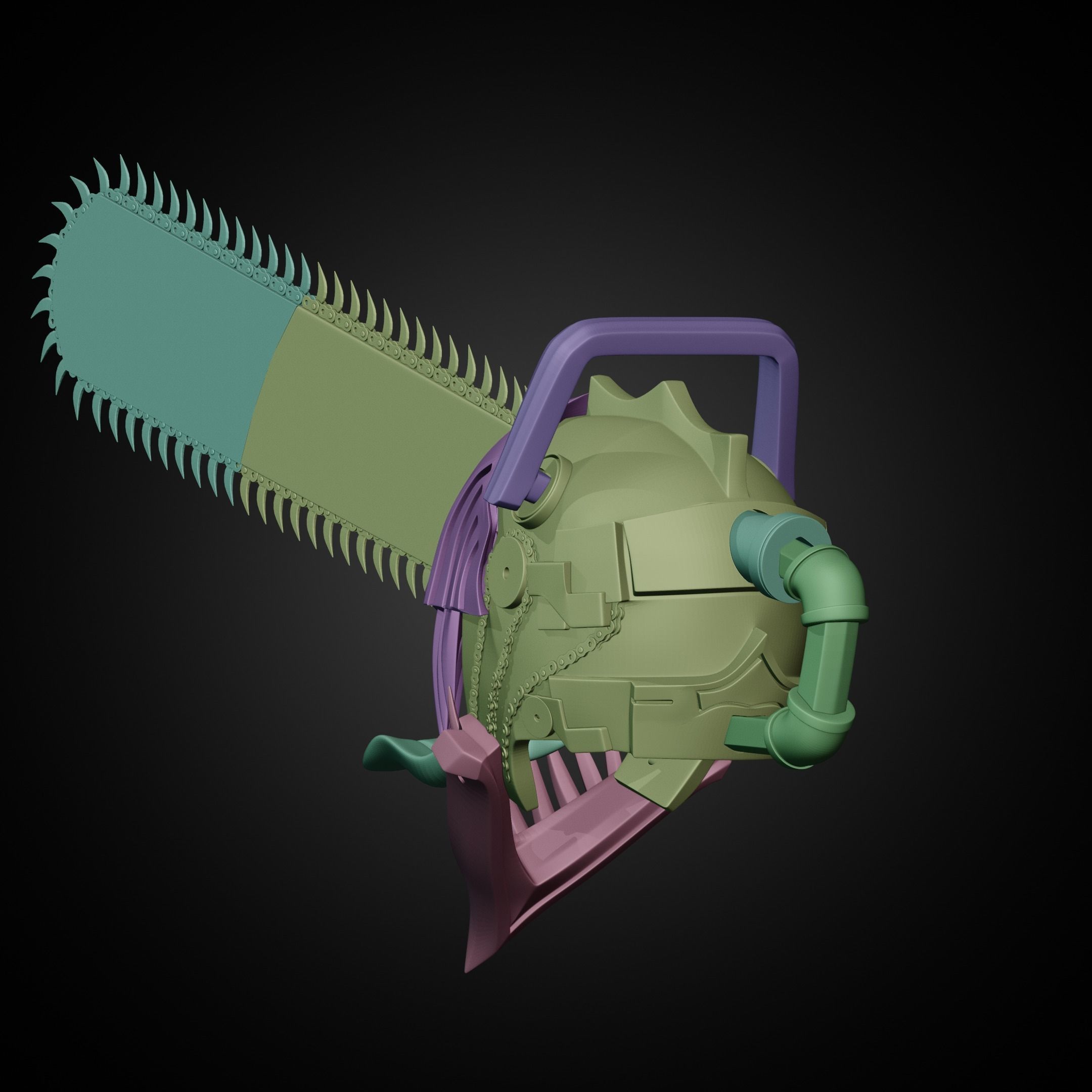 Chainsaw Man Helmet for Cosplay 3D print model_19