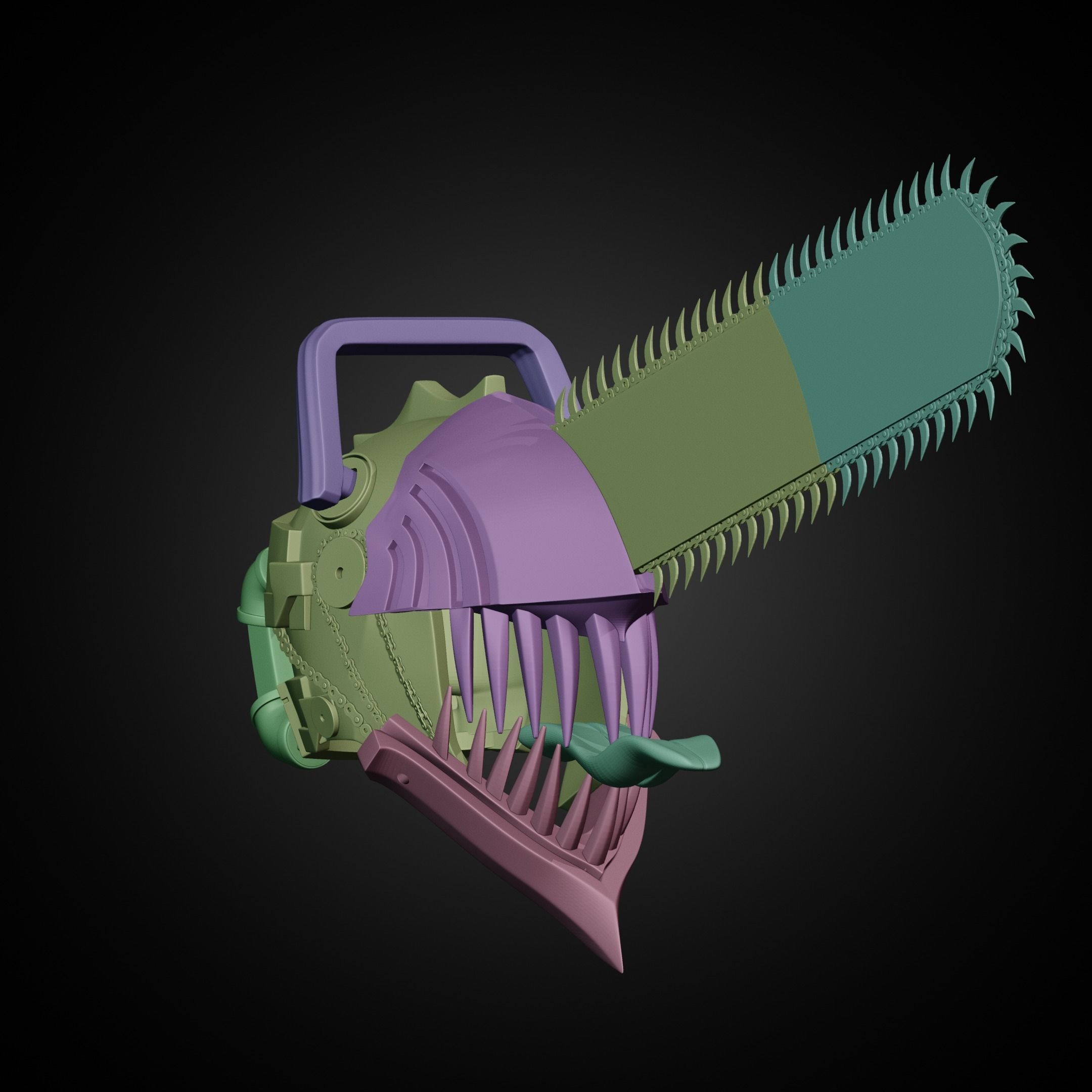 Chainsaw Man Helmet for Cosplay 3D print model_23