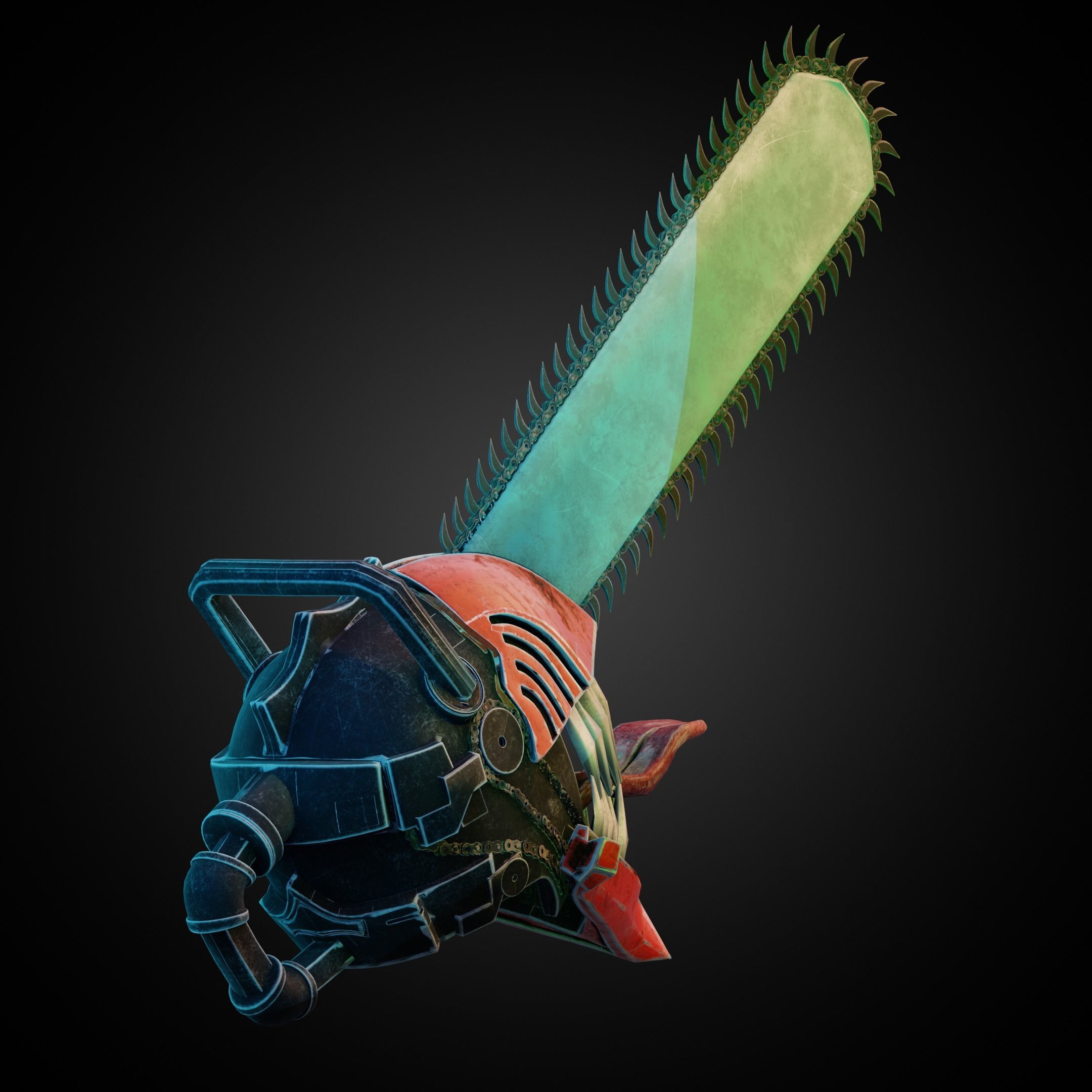 Chainsaw Man Helmet for Cosplay 3D print model_12