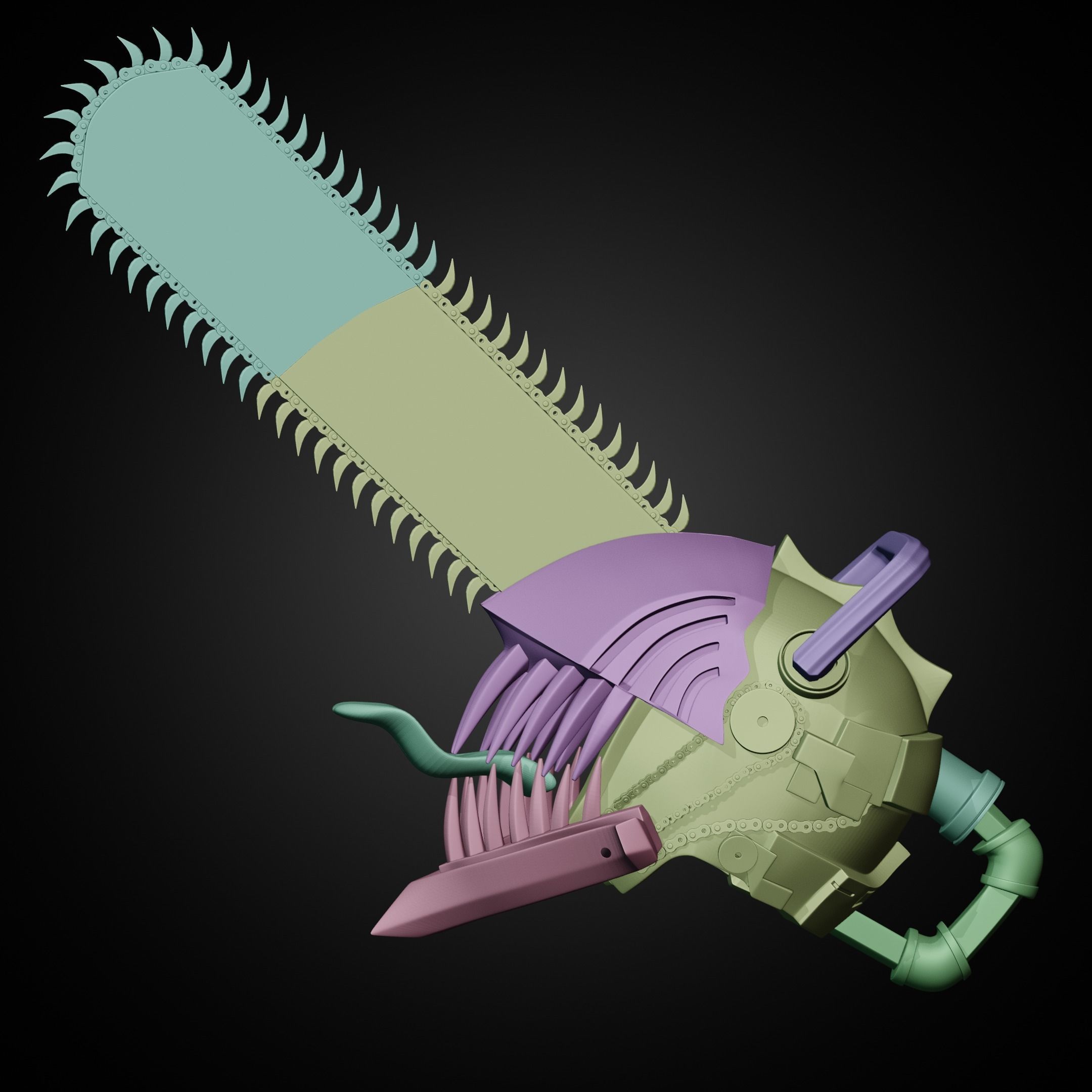 Chainsaw Man Helmet for Cosplay 3D print model_24