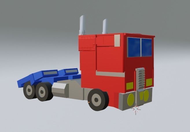 Optimus Prime classic version rigged and animated model Low-poly 3D model_2
