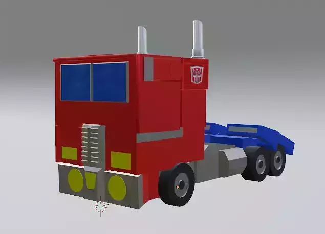 Optimus Prime classic version rigged and animated model Low-poly 3D model