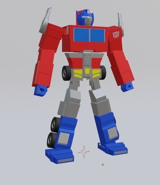 Optimus Prime classic version rigged and animated model Low-poly 3D model_5