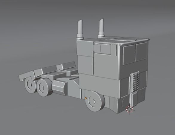 Optimus Prime classic version rigged and animated model Low-poly 3D model_3