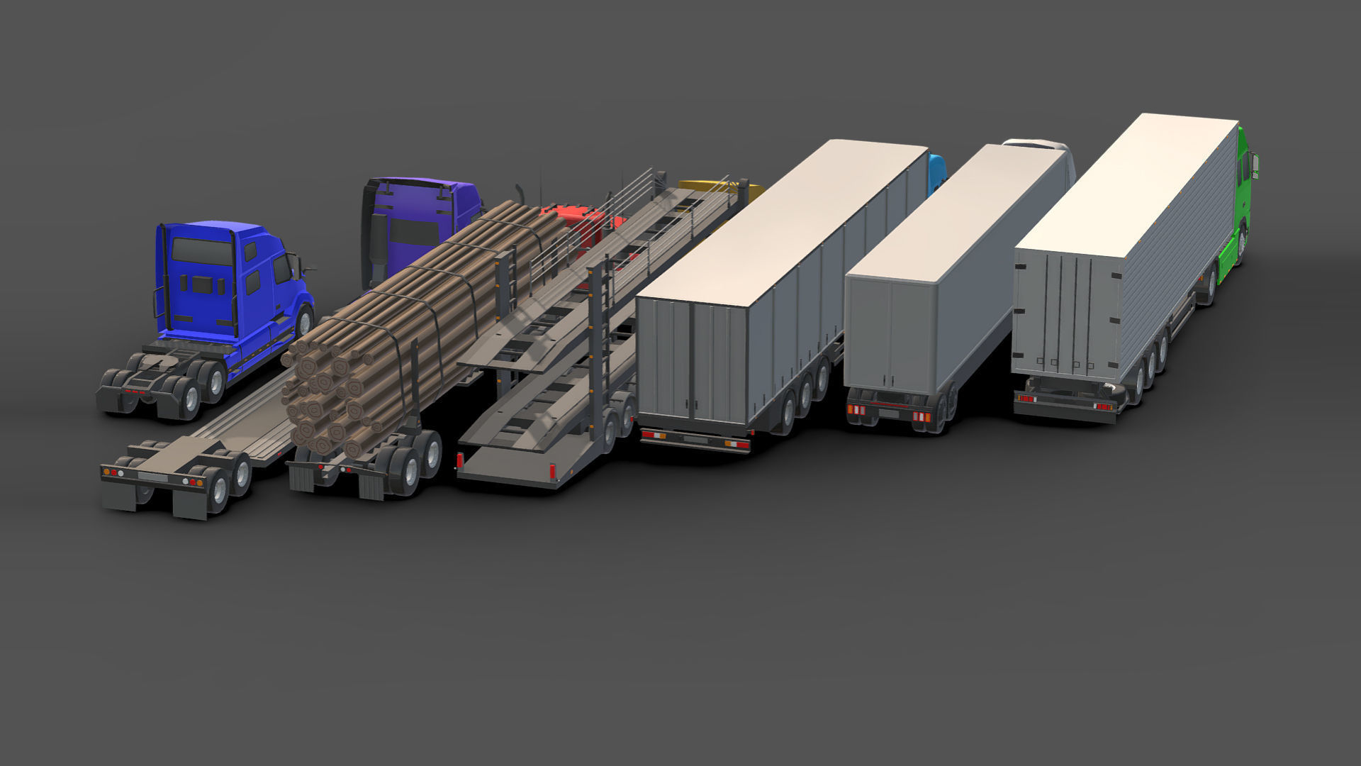  Low-poly Truck Pack Low-poly 3D model_2