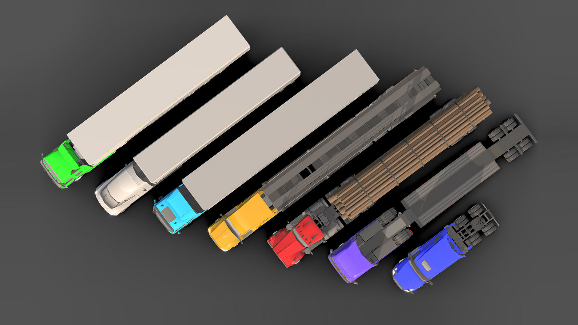  Low-poly Truck Pack Low-poly 3D model_4