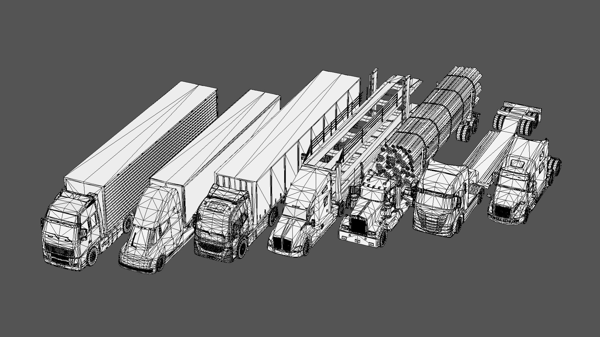  Low-poly Truck Pack Low-poly 3D model_5