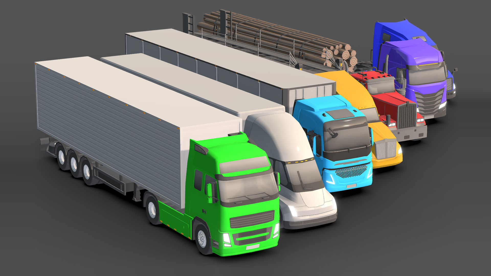  Low-poly Truck Pack Low-poly 3D model_1