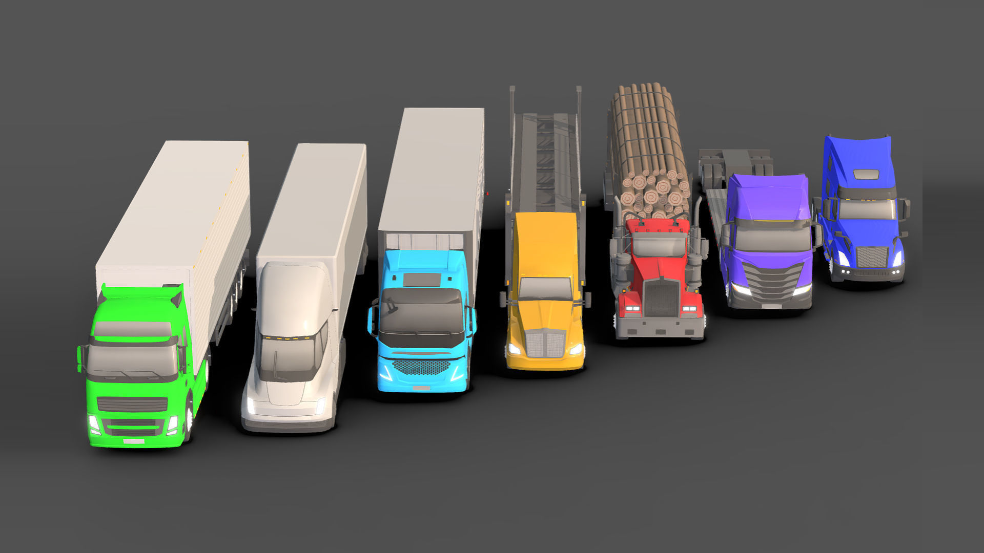  Low-poly Truck Pack Low-poly 3D model_3