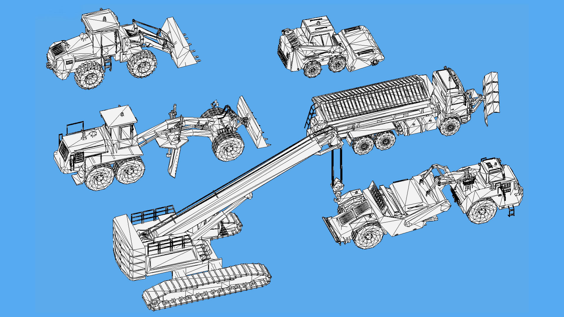 Collection Construction Vehicles Low- Poly 2 Low-poly 3D model_6