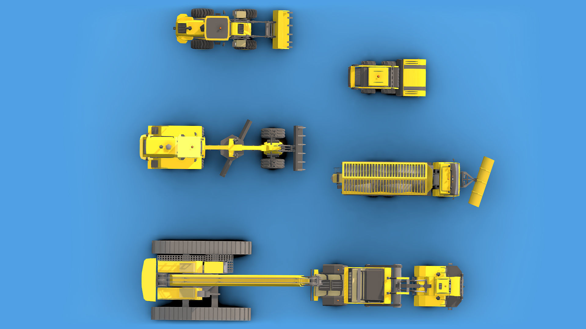 Collection Construction Vehicles Low- Poly 2 Low-poly 3D model_4